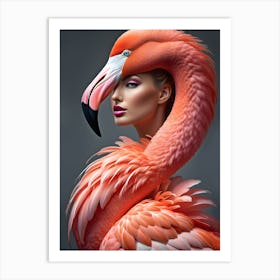 Celestial Fusion: The Flamingo Muse Art Print