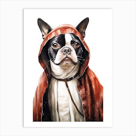 Boston Terrier Dog As A Jedi 4 Art Print