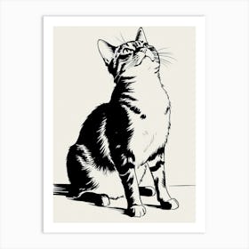 Cat Looking Up 2 Art Print