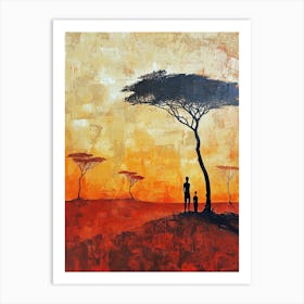 Sunset In Kenya, Africa Art Print