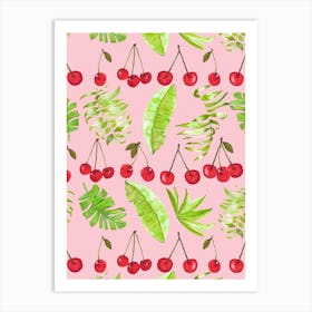 Cherry And Leaves 2 Art Print