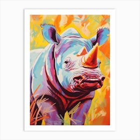 Rhino In The Wild Colour Pop 1 Art Print