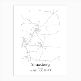 Strausberg,Germany Minimalist Map Art Print