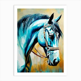 Blue Horse Painting Art Print