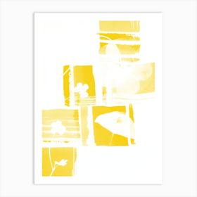 Yellow Flower Squares Art Print