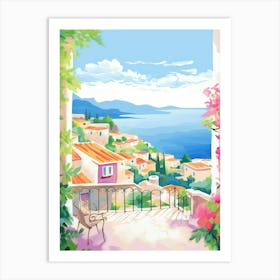 Taormina, Italy Colourful View Art Print