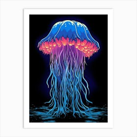 Lions Mane Jellyfish Pop Art 1 Art Print