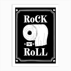 Rock 'n' Roll Bathroom Black and White Print Art Print Art Print