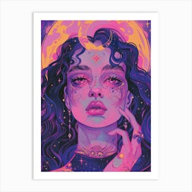 Magical Galatic Spiritual Women Art Print