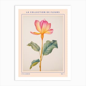 Cyclamen French Flower Botanical Poster Art Print