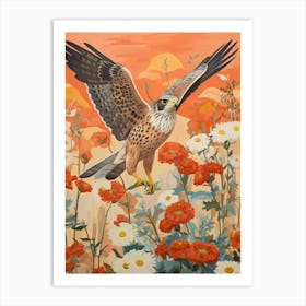 Falcon 8 Detailed Bird Painting Art Print