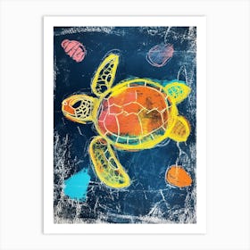 Sea Turtles & Shells Doodle Art Print