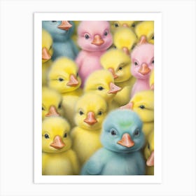 Multicoloured Duck Illustration 2 Art Print