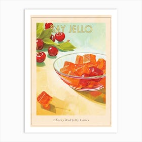 Cherry Red Jelly Cubes Vintage Advertisement Poster Art Print
