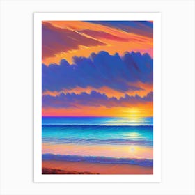 Sunset At The Beach By Person 2 Art Print