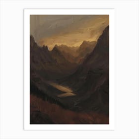 Sunset In The Mountains 64 Art Print