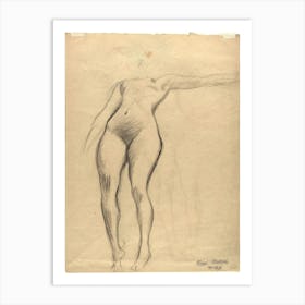 Figure Study (Draft Illustration), And Detailed Studies, Gustav Klimt Art Print