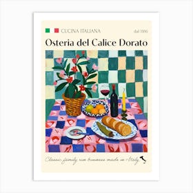 Osteria Del Calice Dorato Trattoria Italian Poster Food Kitchen Art Print