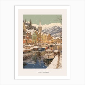 Vintage Winter Poster Troms Norway 1 Art Print