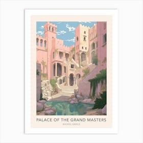 Palace Of The Grand Masters Rhodes Greece Travel Poster Art Print