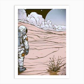 Astronaut In The Desert Art Print