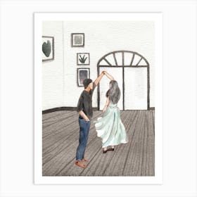 Couple Dancing In A Room Art Print