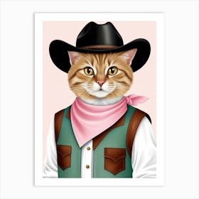 Cowboy Cat 2 Art Print