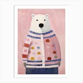 Playful Illustration Of Polar Bear For Kids Room 2 Art Print