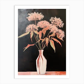 Bouquet Of Joe Pye Weed Flowers, Autumn Fall Florals Painting 2 Art Print