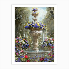 Fountain Of Flowers Art Print