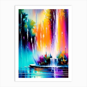 Fountains Waterscape Bright Abstract 1 Art Print