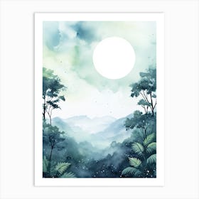 Watercolour Of Monteverde Cloud Forest   Costa Rica 3 Art Print