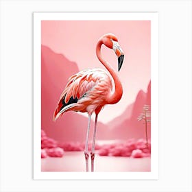 Pink Flamingo Art Print