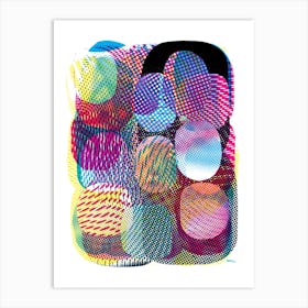 I ❤️ CMYK Pointillism Art Print