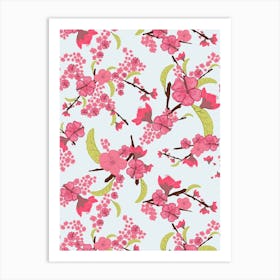 Sakura Flowers Pattern Art Print