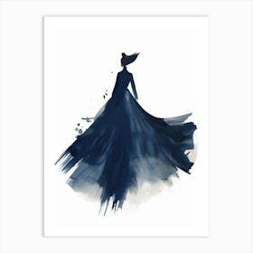 Chinese Woman In Blue Dress Art Print
