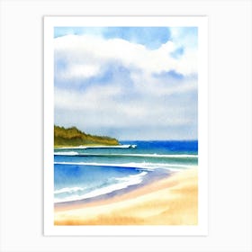 Ocean Grove Beach, New Jersey Watercolour Art Print