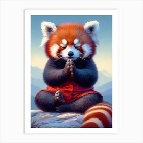 Red Panda Meditation 2 Art Print