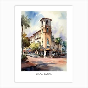 Boca Raton Watercolor 4 Travel Poster Art Print