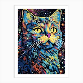 Stellar Meowgnitude, Psychedelic Cats series Art Print