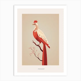 Minimalist Pheasant 2 Bird Poster Art Print