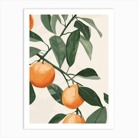 Clementines Close Up Illustration 5 Art Print