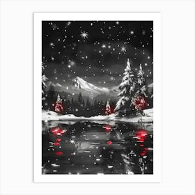 Snowy Lake Art Print