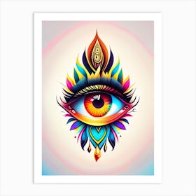 Energy, Symbol, Third Eye Tattoo 2 Art Print
