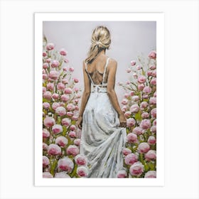 Woman In A White Dress Art Print