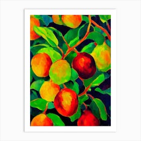 Rambutan Fruit Vibrant Matisse Inspired Painting Fruit Art Print