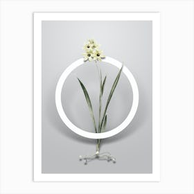 Vintage Ixia Fusco Citrina Minimalist Botanical Geometric Circle on Soft Gray n.0542 Art Print