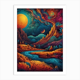 Psychedelic Landscape 1 Art Print