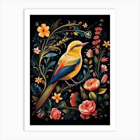 Folk Bird Illustration Yellowhammer 4 Art Print