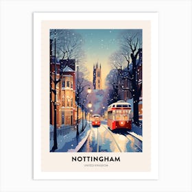 Winter Night  Travel Poster Nottingham United Kingdom 2 Art Print